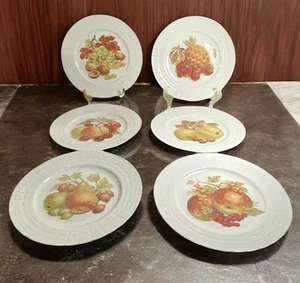 VTG 1814 Hutschenreuther Fruit Motif Porcelain Salad Plates 7 7/8” Lot Of 6 - Picture 1 of 9