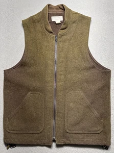 Vintage CC Filson Mackinaw Virgin Wool Liner Vest Green Sz Large Distressed READ - Picture 1 of 7