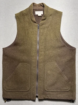 Vintage CC Filson Mackinaw Virgin Wool Liner Vest Green Sz Large Distressed READ - Image 1 of 4