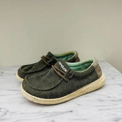 Mocasines sin cordones Hey Dude Wally Sox verde almizcle para niños talla 4 Foto 1 de 4