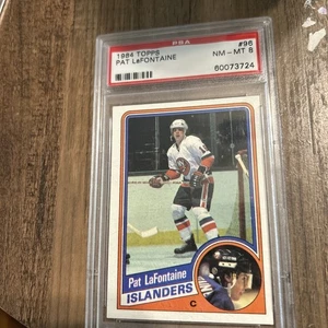 1984-85 Topps Pat LaFontaine #96 PSA 8 Rookie RC HOF buffalo sabres nhl  - Picture 1 of 2