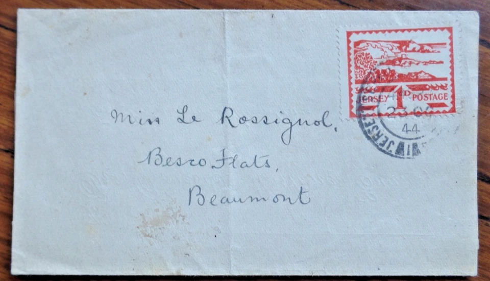 Jersey 1943 Blampied Views  1d  Commercial cover 1944 - Image 1 of 1