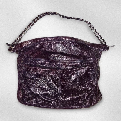 Y2k 2000s Gianni Bini Purse Large Hobo Faux Snakeskin Purple Shoulder Bag EUC!! - Image 1 of 4