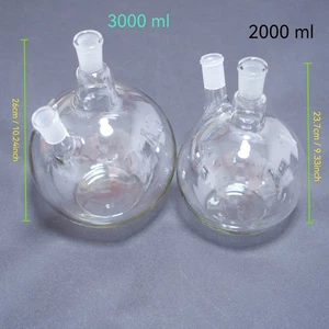 Laboratory glass 2-neck flat bottom flask boil flask boiling flask 24/40 - Picture 1 of 12
