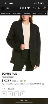 Chaqueta Blazer Sophie Rue Negra Pauline Grande Mediana Foto 1 de 4