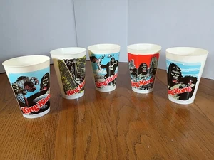 FIVE of the KING KONG 1976 7-11 Slurpee Plastic Cups ~~ VINTAGE - Picture 1 of 2