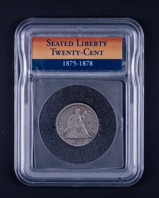 1875-S Seated Liberty TWENTY CENT PIECE  90% US Silver FINE  WB-GR32 - Image 1 of 2