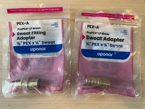 Pex-A 1/2" x 1/2" Expansion Female Sweat Adapter F1960 No Lead Messing Fitting - Bild 1 von 1
