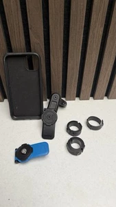 Quad Lock Motorcycle Handlebar Mount All Black + iPhone 11 Case - Zdjęcie 1 z 10