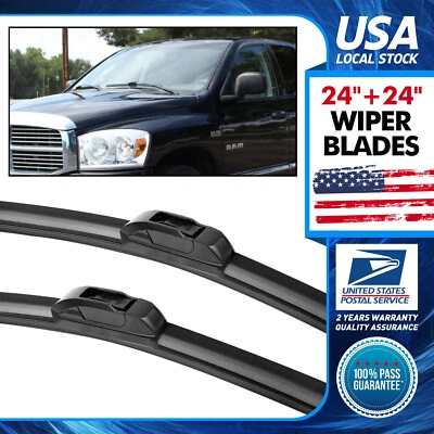 24" 24" For Ram 1500 2020-2019 Bracketless Windshield Wiper Blades Bracketless - Image 1 of 4