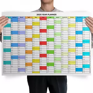 2025 Jahresplaner Kalender Wandplaner Urlaub Zuhause Wandtafel Organizer A1 - Bild 1 von 9
