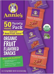 Annie'S Fruit Snacks VARIETY 50 PACK SIZE Organic Fruit Flavoured Snacks Berry P - Picture 1 of 4