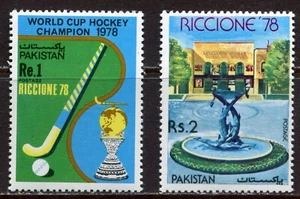 PAKISTAN 1978, WORLD HOCKEY CUP CHAMP., RICCIONE STAMP FAIR, Scott 452-453, MNH - Picture 1 of 1