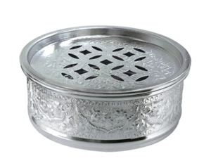 Vintage Style Thai Chiangmai Pattern Silver Tea Tray Alumium Semi-Handmad 18cm - Picture 1 of 33