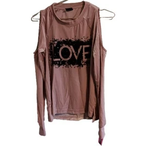 Top Material Girl Active Juniors Love Velour Hombro Frío Rosa Brillante S - Imagen 1 de 7