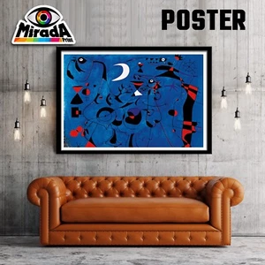 JOAN MIRO' POSTER The Moon and Its Paradigms MODERN ART BLUE QUALITY GRAPHICS - Picture 1 of 1