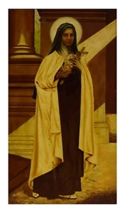 Ende des 19. Jh, Altes Gemälde, Heilige Theresia vom Kinde Jesu, Öl 70x40 cm - Bild 1 von 8