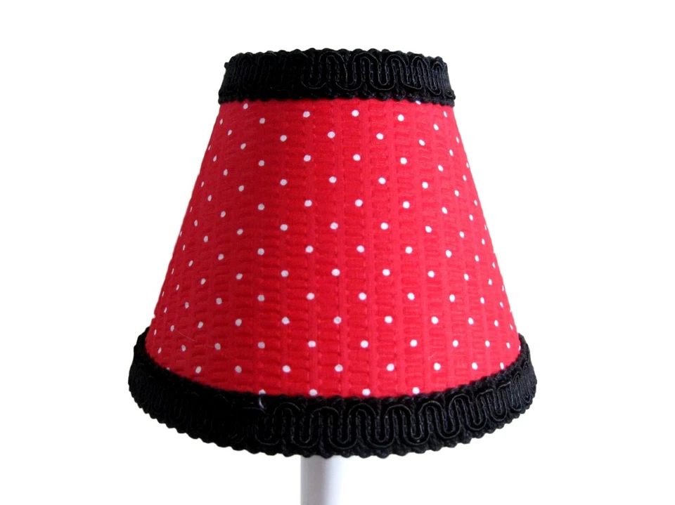 Candelabros de punto rojo blanco y negro, pantalla de aplique mini lámpara de 5", moto para niños Foto 1 de 1