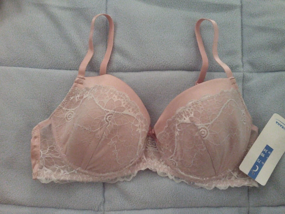 new naturana pink underwired bra uk 34C   usa 34C   euro 75C   france 90C - Imagem 1 de 4