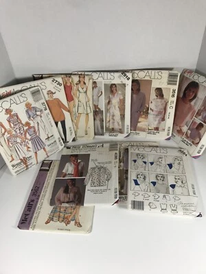 Vtg Mixed Lot of 10 Sew Patterns cut uncut Miss  Ladies Dress Bathing Suit - Image 1 of 4