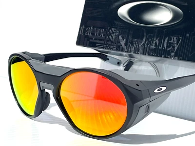 Oakley CLIFDEN Matte Black Round POLARIZED Galaxy Ruby Mirror Sunglass 9440 - Image 1 of 4