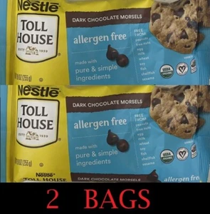 2x Nestle Toll House ALLERGEN FREE DARK CHOCOLATE Morsels Baking Chips 9oz 2 BAG - Picture 1 of 3