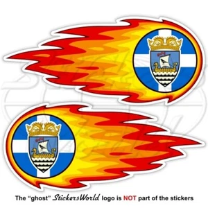 SHETLAND Fireball-Fire-Flaming, Scotland, Scottish 125mm Stickers, Decals x2 - Picture 1 of 1