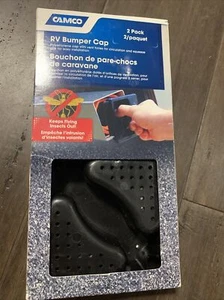 RV Bumper Caps Trailer Sewer Hose Pipe Lid Black Camper Square Cover Cap 2 Pack - Picture 1 of 5