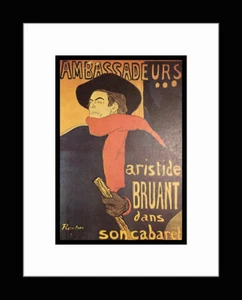 TOULOUSE-LAUTREC • Custom Framed "Ambassadeurs":: Aristide Bruant Art Print - Picture 1 of 1