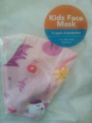 Girls pink Unicorn Face Mask - Image 1 of 4