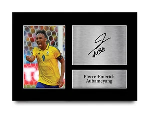 Pierre-Emerick Aubameyang Gabun gedrucktes handsigniertes Bild für Fußballfan - Bild 1 von 17
