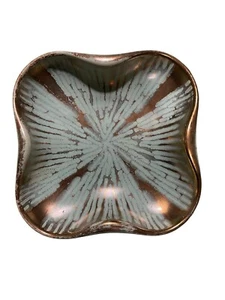 Vintage Carstens Tönnieshof Ceramic Bowl MCM Teal gold 1014-22 Germany Abstract - Picture 1 of 7