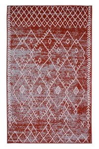Trellis Bohemian - 3'6"x5'6" Rust, Moroccan Faded Transitional Area Rug - 511 - Picture 1 of 10