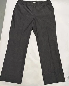 Semantiks Nordstrom Women Dress Work Pants Wide Leg Black Gray Herringbone 14W - Picture 1 of 16