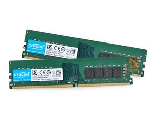 Crucial 2X 8GB 2RX8 PC4-2400T DDR4 2400MHz 288Pin UDIMM Desktop Memory RAM #DD# - Picture 1 of 6
