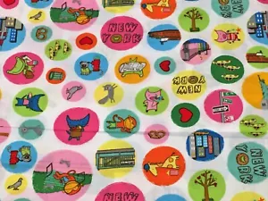 New York Fabric Pixie Pops Kid's Animals City Cotton Statue Liberty Taxi Yard - Picture 1 of 4