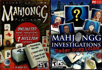 Mahjongg Platinum Deluxe Edition & Mahjongg Investigations Suspicion Pc New XP - Image 1 of 3