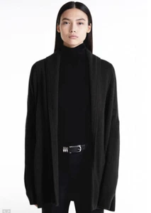Neu NAKED CASHMERE RIVER SCHAL KASCHMIR CARDIGAN SCHWARZ 460 $ Gr. M - Bild 1 von 10