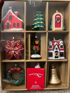Wondershop 9 Count Ornament Set Shatterproof Rare HTF NEW IN BOX Assorted - Picture 1 of 1