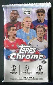 2023/24 TOPPS CHROME UEFA CLUB COMPETITIONS SOCCER HOBBY JUMBO PACK - Picture 1 of 12