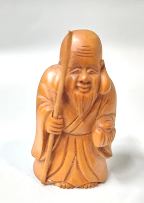 7 dioses japoneses tallados a mano de madera Fukurokuju sabiduría y suerte Foto 1 de 4