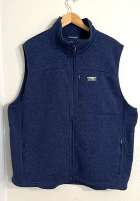 LL Bean Vest Sweater Fleece Men's 2XL Blue Full Zip Outdoor 505974 - Image 1 of 4