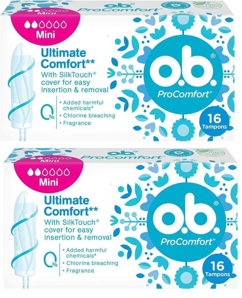 O.B. ProComfort Mini Tampons, Pack of 2 X 16 Units - Image 1 of 1