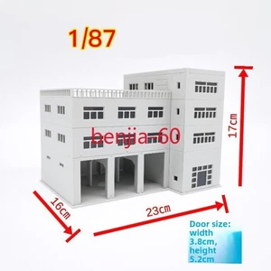 1:87 HO Scale Buildings Model Railroad Garage Door Can Opened Fire House Model - Picture 1 of 4