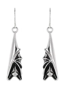 Bat hanging upside down earrings - Picture 1 of 4