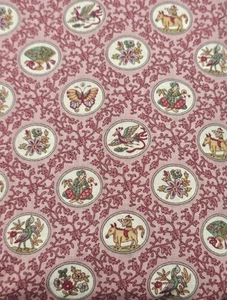 Concord Fabric the Kesslers Pink Asian Medallion Design Fans Butterflies Flowers - Bild 1 von 5