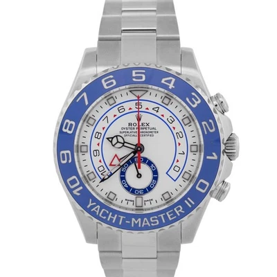 2018 PAPERS Rolex Yacht-Master II 44mm White Blue NEW HANDS 116680 Watch BOX - Image 1 of 4