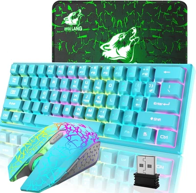 ZIYOULANG T61 Wireless Gaming Keyboard&Mouse Combo Rainbow LED Anti-ghosting - Image 1 of 4