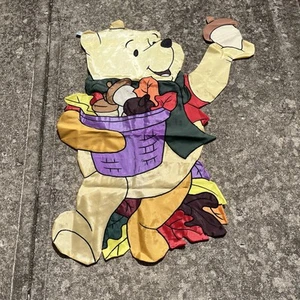 Winnie The Pooh Garden Flag Banner Fall Acorn Leaves Large 42.5” x 23.5” Autumn - Picture 1 of 3