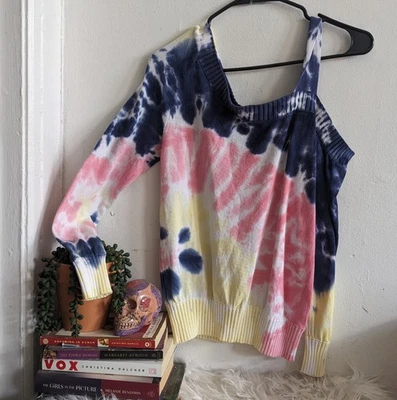 Suéter Rosa Pastel Tie Dye Hombro Descubierto Corte XS Central Park West Revolve Foto 1 de 4